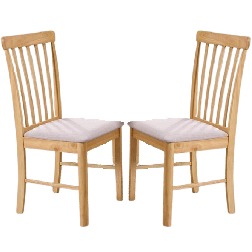 Garnet Oak Wooden Dining Chairs In Pair