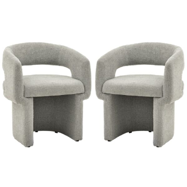 Shafter Grey Fabric Dining Chairs In Pair