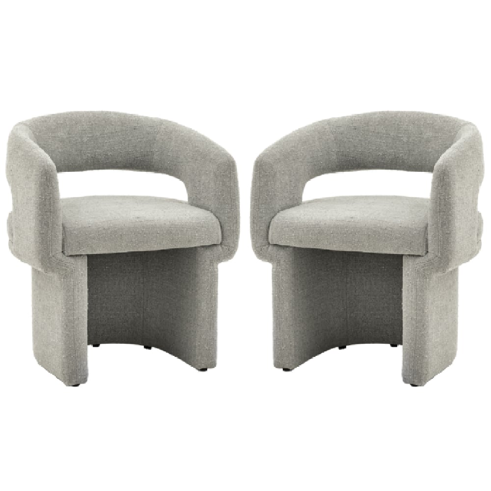 Shafter Grey Fabric Dining Chairs In Pair