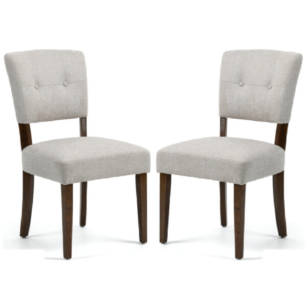 Ontario Beige Fabric Dining Chairs In Pair