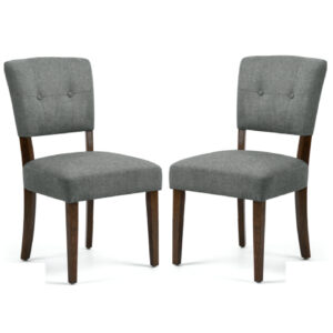 Ontario Grey Fabric Dining Chairs In Pair