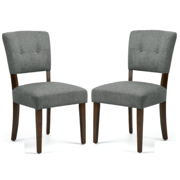 Ontario Grey Fabric Dining Chairs In Pair